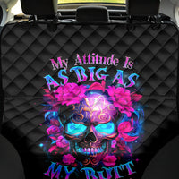 Sugar Skull Back Car Seat Cover My Attitude Is As Big As My Butt You've Been Warned - Wonder Print Shop