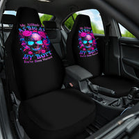 Sugar Skull Car Seat Cover My Attitude Is As Big As My Butt You've Been Warned - Wonder Print Shop
