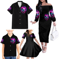 Sugar Skull Family Matching Off Shoulder Long Sleeve Dress and Hawaiian Shirt My Attitude Is As Big As My Butt You've Been Warned - Wonder Print Shop