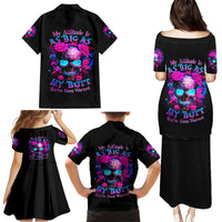 Sugar Skull Family Matching Puletasi Dress and Hawaiian Shirt My Attitude Is As Big As My Butt You've Been Warned - Wonder Print Shop