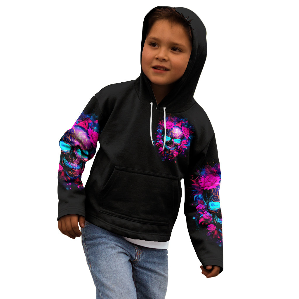 Sugar Skull Kid Hoodie My Attitude Is As Big As My Butt You've Been Warned - Wonder Print Shop