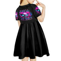 Sugar Skull Kid Short Sleeve Dress My Attitude Is As Big As My Butt You've Been Warned - Wonder Print Shop