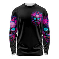 Sugar Skull Long Sleeve Shirt My Attitude Is As Big As My Butt You've Been Warned - Wonder Print Shop