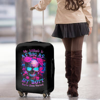 Sugar Skull Luggage Cover My Attitude Is As Big As My Butt You've Been Warned - Wonder Print Shop