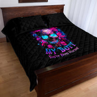 Sugar Skull Quilt Bed Set My Attitude Is As Big As My Butt You've Been Warned - Wonder Print Shop