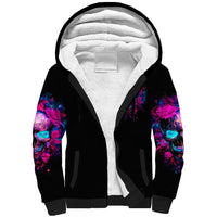 Sugar Skull Sherpa Hoodie My Attitude Is As Big As My Butt You've Been Warned - Wonder Print Shop