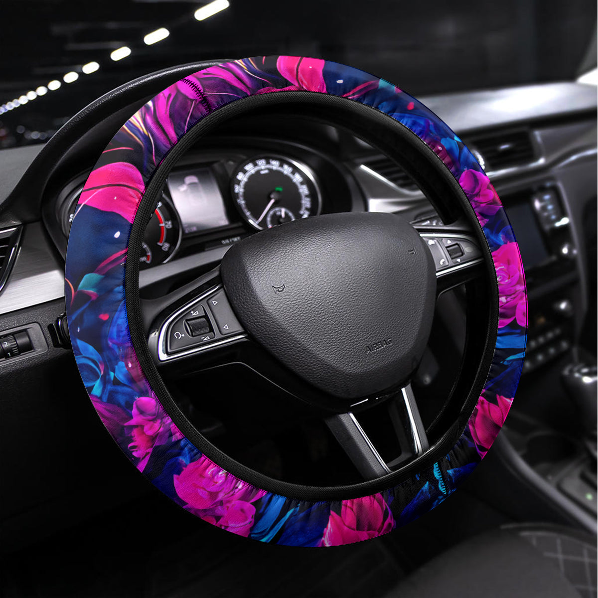Sugar Skull Steering Wheel Cover My Attitude Is As Big As My Butt You've Been Warned - Wonder Print Shop