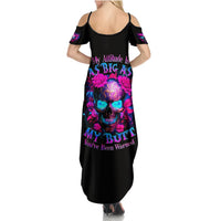 Sugar Skull Summer Maxi Dress My Attitude Is As Big As My Butt You've Been Warned - Wonder Print Shop