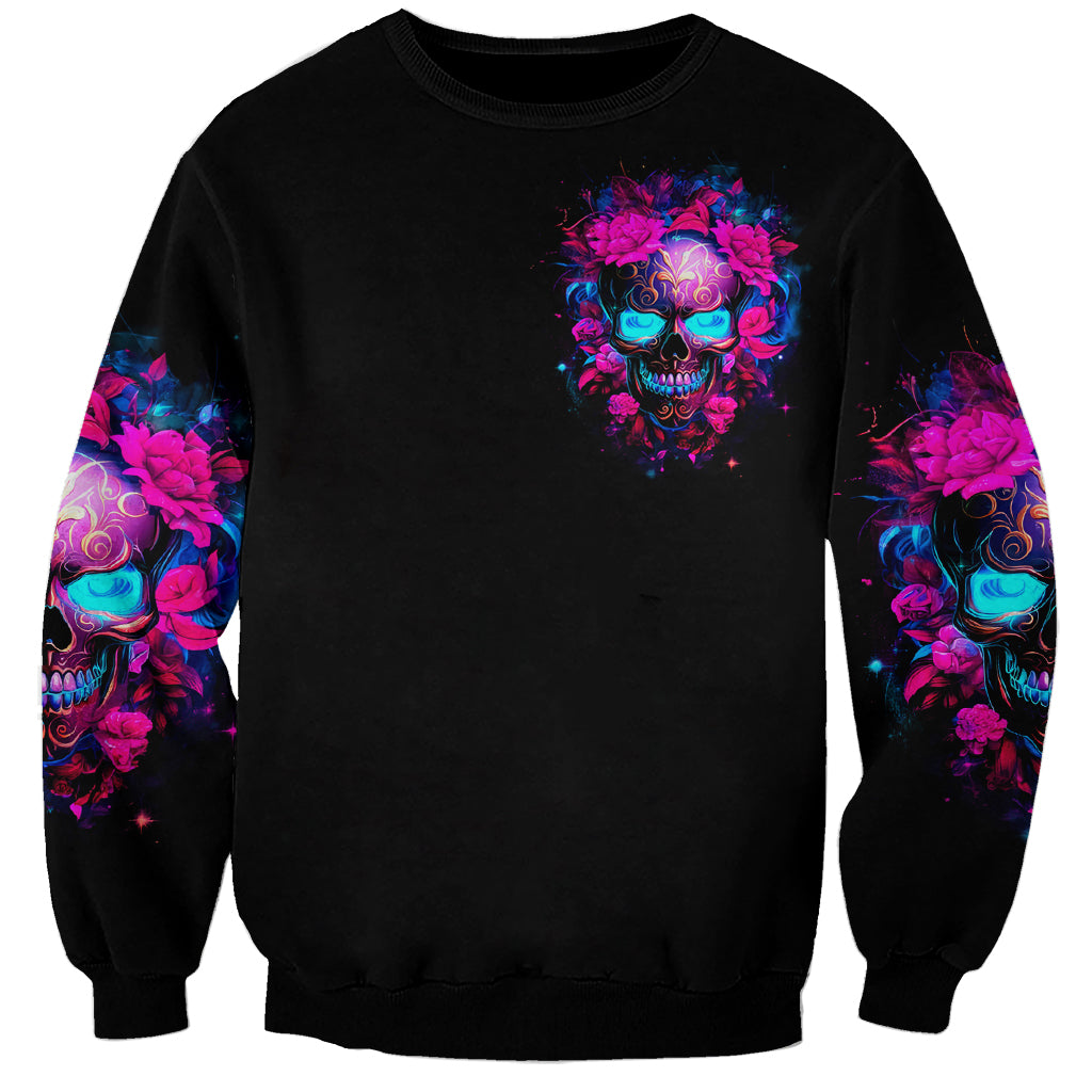 Sugar Skull Sweatshirt My Attitude Is As Big As My Butt You've Been Warned - Wonder Print Shop