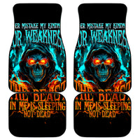 Flame Skull Car Mats Never Mistake My Kindness For Weakness The Beast In Me Is Sleeping Noe Dead - Wonder Print Shop