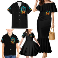 Flame Skull Family Matching Mermaid Dress and Hawaiian Shirt Never Mistake My Kindness For Weakness The Beast In Me Is Sleeping Noe Dead - Wonder Print Shop