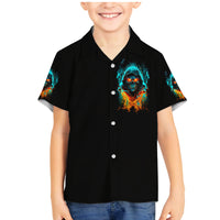 Flame Skull Family Matching Mermaid Dress and Hawaiian Shirt Never Mistake My Kindness For Weakness The Beast In Me Is Sleeping Noe Dead - Wonder Print Shop