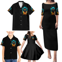 Flame Skull Family Matching Puletasi Dress and Hawaiian Shirt Never Mistake My Kindness For Weakness The Beast In Me Is Sleeping Noe Dead - Wonder Print Shop