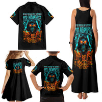 Flame Skull Family Matching Tank Maxi Dress and Hawaiian Shirt Never Mistake My Kindness For Weakness The Beast In Me Is Sleeping Noe Dead - Wonder Print Shop