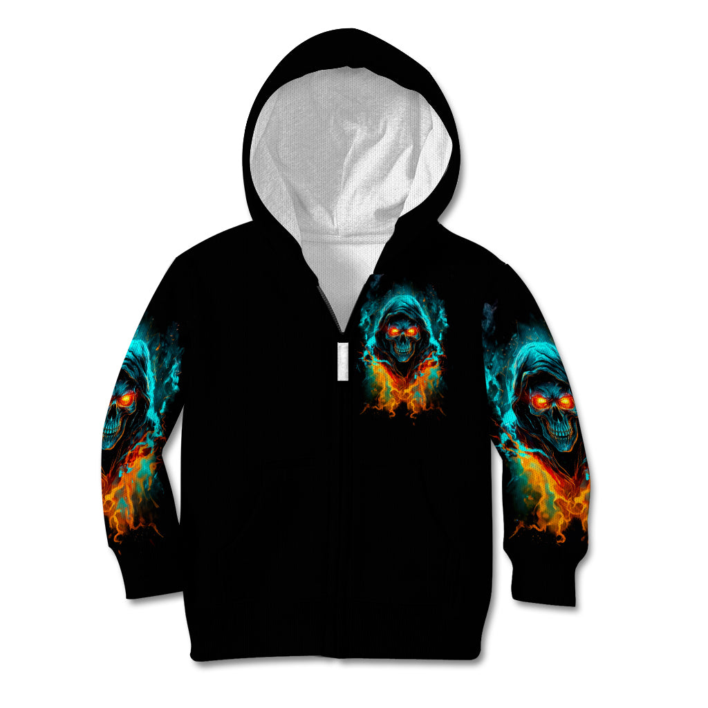 Flame Skull Kid Hoodie Never Mistake My Kindness For Weakness The Beast In Me Is Sleeping Noe Dead - Wonder Print Shop