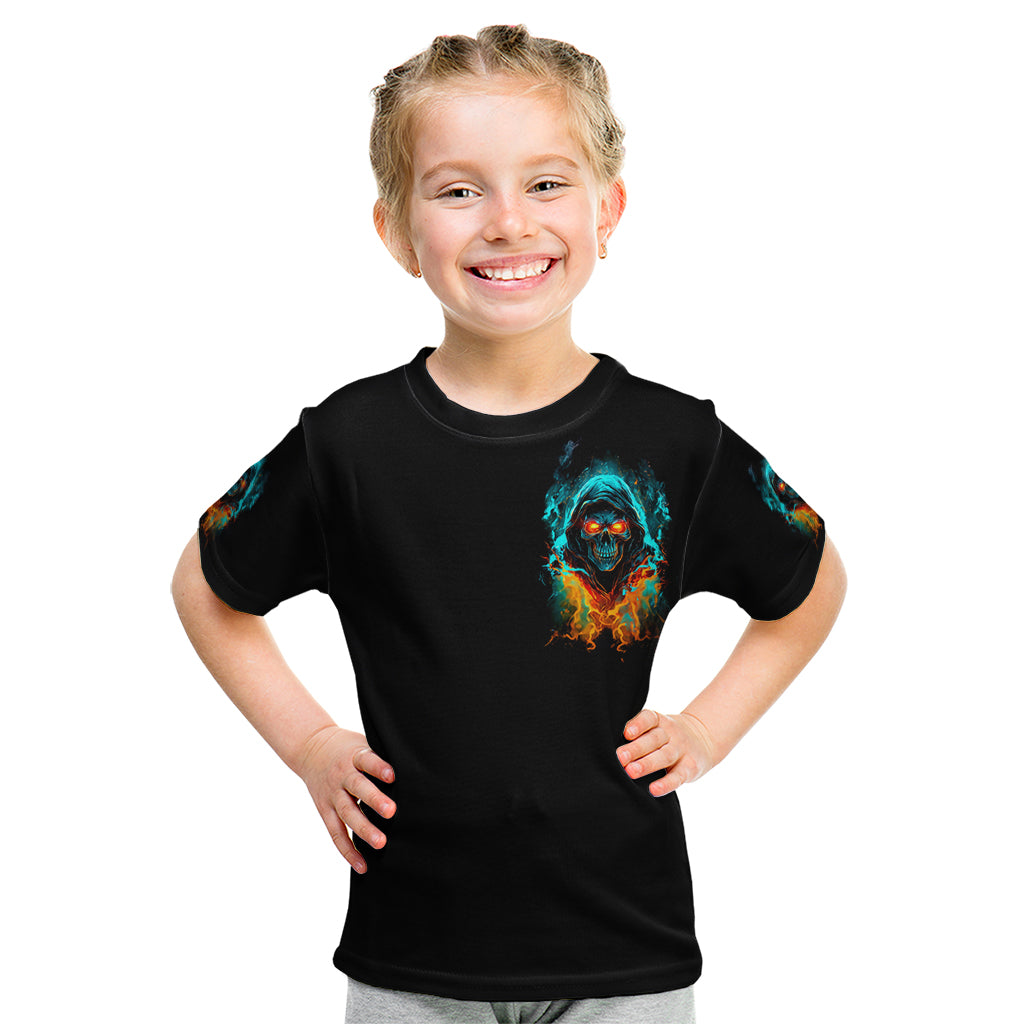 Flame Skull Kid T Shirt Never Mistake My Kindness For Weakness The Beast In Me Is Sleeping Noe Dead - Wonder Print Shop
