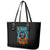 Flame Skull Leather Tote Bag Never Mistake My Kindness For Weakness The Beast In Me Is Sleeping Noe Dead - Wonder Print Shop