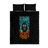Flame Skull Quilt Bed Set Never Mistake My Kindness For Weakness The Beast In Me Is Sleeping Noe Dead - Wonder Print Shop