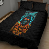 Flame Skull Quilt Bed Set Never Mistake My Kindness For Weakness The Beast In Me Is Sleeping Noe Dead - Wonder Print Shop