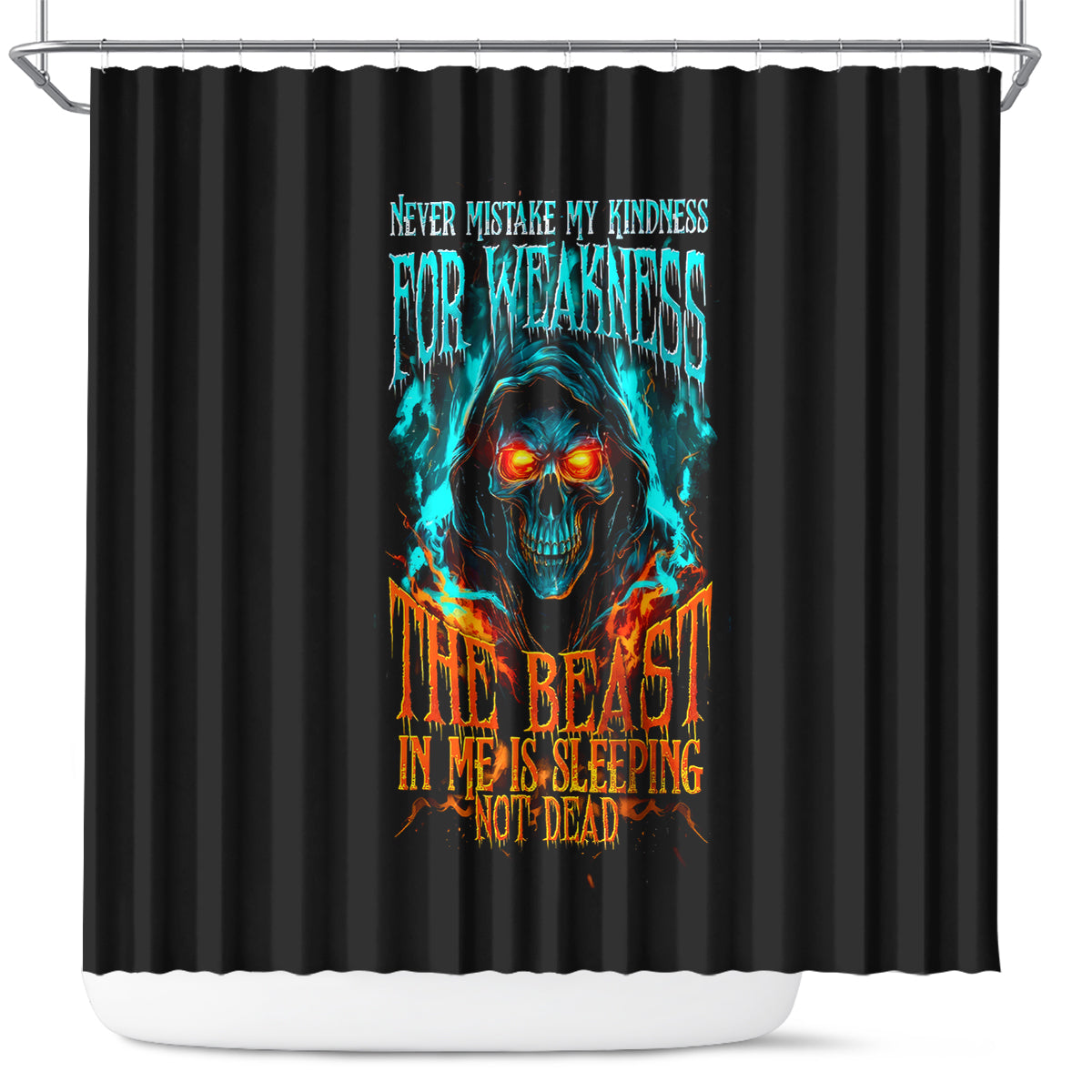 flame-skull-shower-curtain-never-mistake-my-kindness-for-weakness-the-beast-in-me-is-sleeping-noe-dead