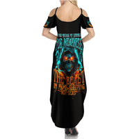 Flame Skull Summer Maxi Dress Never Mistake My Kindness For Weakness The Beast In Me Is Sleeping Noe Dead - Wonder Print Shop
