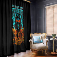 Flame Skull Window Curtain Never Mistake My Kindness For Weakness The Beast In Me Is Sleeping Noe Dead - Wonder Print Shop