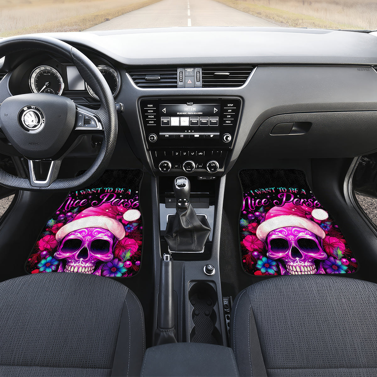 Sugar Skull Santa Car Mats I Wan't To Be A Nice Person But Everyone Is Just So Stupid - Wonder Print Shop