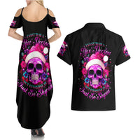 Sugar Skull Santa Couples Matching Summer Maxi Dress and Hawaiian Shirt I Wan't To Be A Nice Person But Everyone Is Just So Stupid - Wonder Print Shop