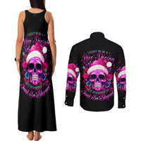 Sugar Skull Santa Couples Matching Tank Maxi Dress and Long Sleeve Button Shirt I Wan't To Be A Nice Person But Everyone Is Just So Stupid - Wonder Print Shop