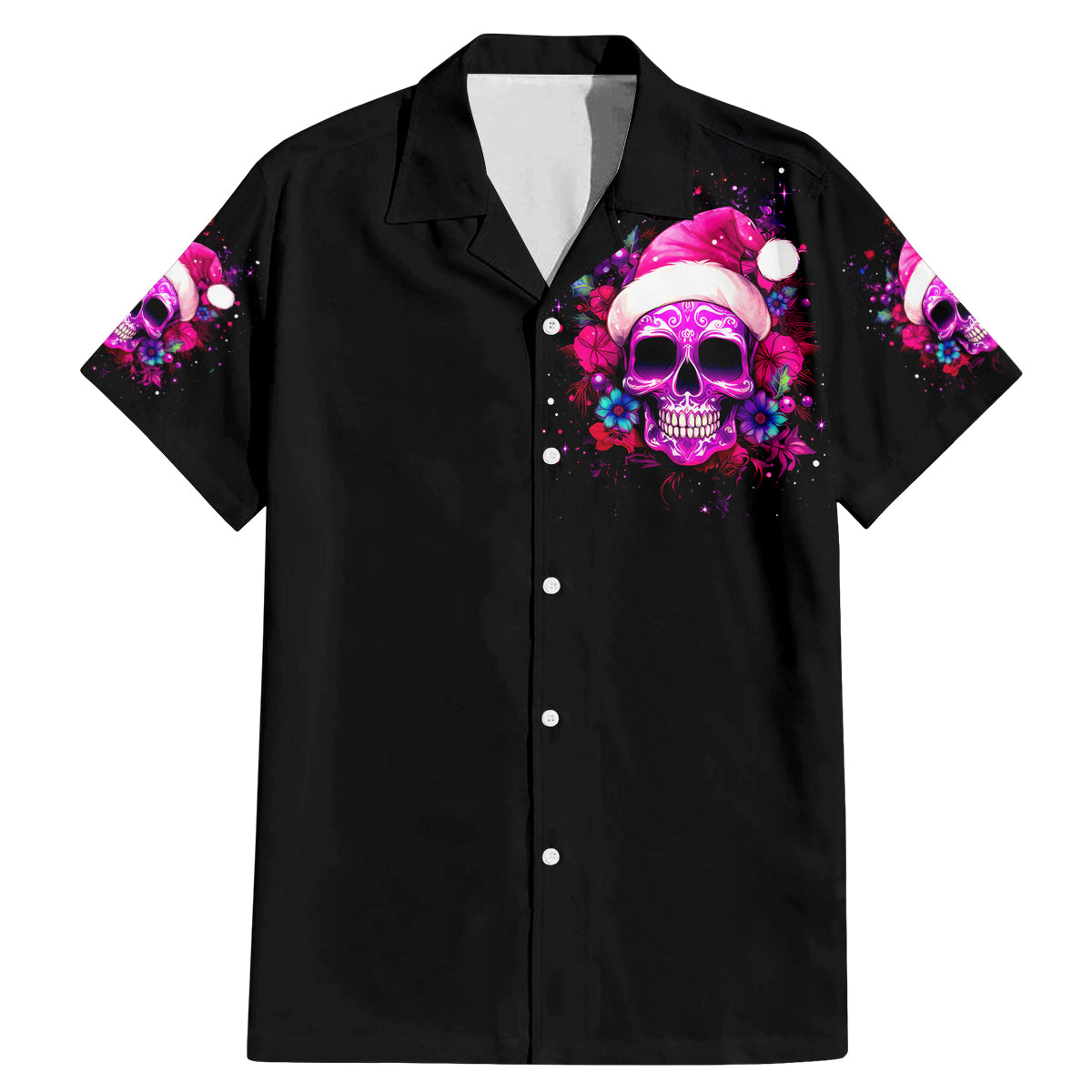 Sugar Skull Santa Family Matching Mermaid Dress and Hawaiian Shirt I Wan't To Be A Nice Person But Everyone Is Just So Stupid - Wonder Print Shop