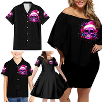 Sugar Skull Santa Family Matching Off Shoulder Short Dress and Hawaiian Shirt I Wan't To Be A Nice Person But Everyone Is Just So Stupid - Wonder Print Shop