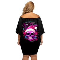 Sugar Skull Santa Family Matching Off Shoulder Short Dress and Hawaiian Shirt I Wan't To Be A Nice Person But Everyone Is Just So Stupid - Wonder Print Shop