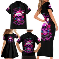 Sugar Skull Santa Family Matching Short Sleeve Bodycon Dress and Hawaiian Shirt I Wan't To Be A Nice Person But Everyone Is Just So Stupid - Wonder Print Shop