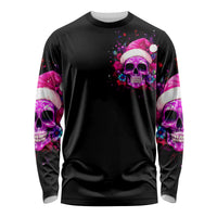 Sugar Skull Santa Long Sleeve Shirt I Wan't To Be A Nice Person But Everyone Is Just So Stupid - Wonder Print Shop