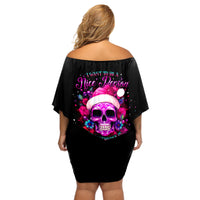 Sugar Skull Santa Off Shoulder Short Dress I Wan't To Be A Nice Person But Everyone Is Just So Stupid - Wonder Print Shop