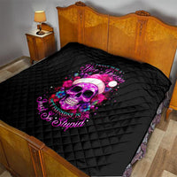 Sugar Skull Santa Quilt I Wan't To Be A Nice Person But Everyone Is Just So Stupid - Wonder Print Shop