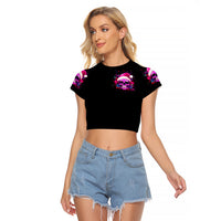 Sugar Skull Santa Raglan Cropped T Shirt I Wan't To Be A Nice Person But Everyone Is Just So Stupid - Wonder Print Shop