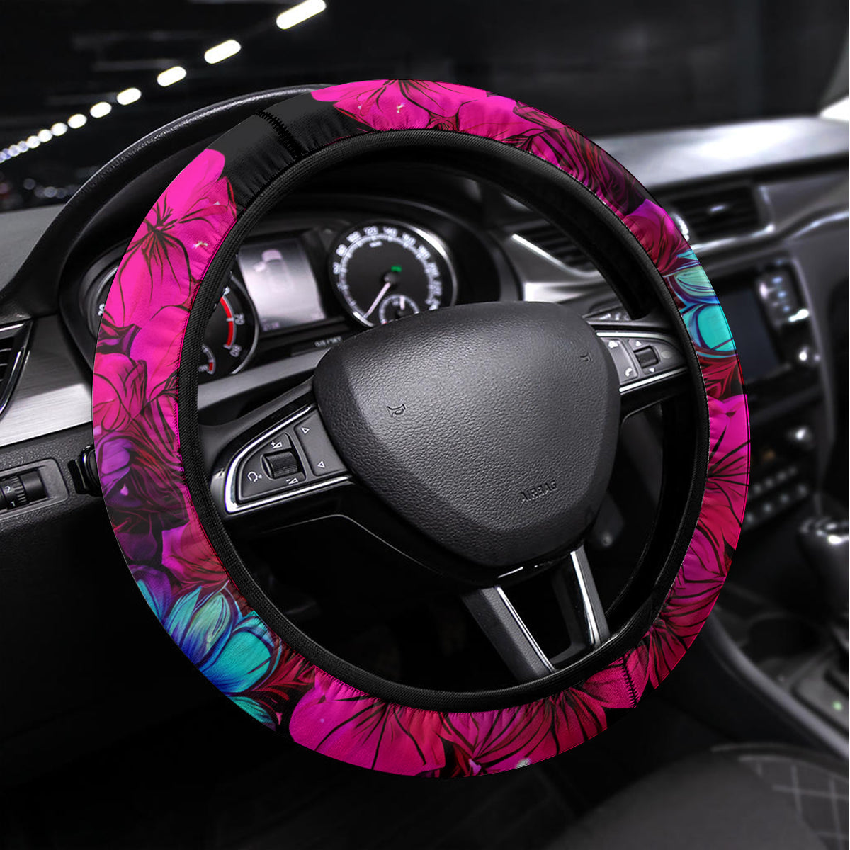 Sugar Skull Santa Steering Wheel Cover I Wan't To Be A Nice Person But Everyone Is Just So Stupid - Wonder Print Shop