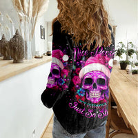 Sugar Skull Santa Women Casual Shirt I Wan't To Be A Nice Person But Everyone Is Just So Stupid - Wonder Print Shop