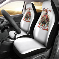 Skeleton Santa Claus Car Seat Cover On The Naughty List And I Regret Nothing - Wonder Print Shop