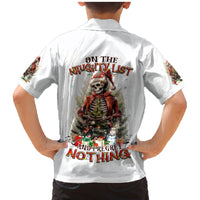 Skeleton Santa Claus Family Matching Mermaid Dress and Hawaiian Shirt On The Naughty List And I Regret Nothing - Wonder Print Shop
