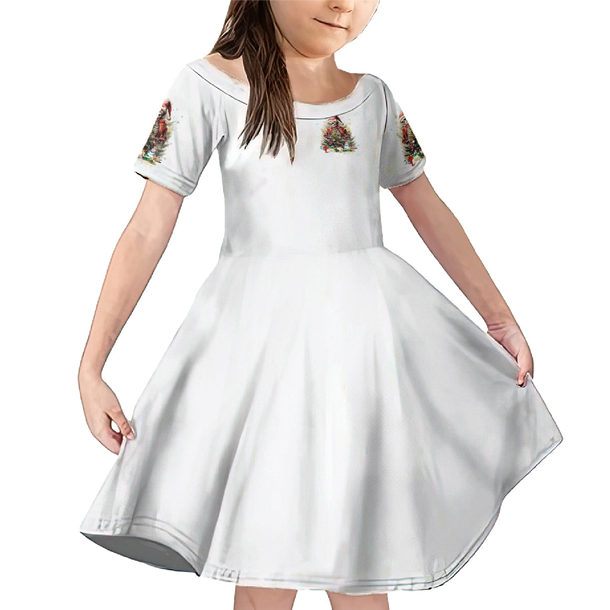 Skeleton Santa Claus Family Matching Mermaid Dress and Hawaiian Shirt On The Naughty List And I Regret Nothing - Wonder Print Shop