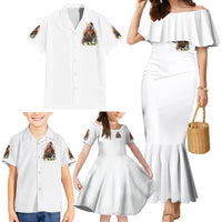 Skeleton Santa Claus Family Matching Mermaid Dress and Hawaiian Shirt On The Naughty List And I Regret Nothing - Wonder Print Shop