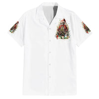 Skeleton Santa Claus Family Matching Off Shoulder Short Dress and Hawaiian Shirt On The Naughty List And I Regret Nothing - Wonder Print Shop