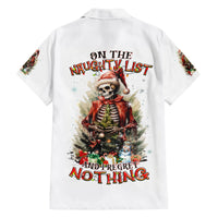 Skeleton Santa Claus Family Matching Off Shoulder Short Dress and Hawaiian Shirt On The Naughty List And I Regret Nothing - Wonder Print Shop