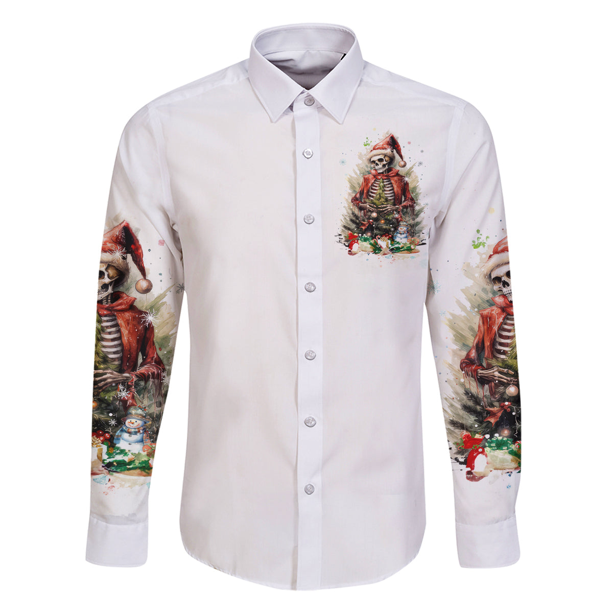 Skeleton Santa Claus Family Matching Summer Maxi Dress and Hawaiian Shirt On The Naughty List And I Regret Nothing - Wonder Print Shop