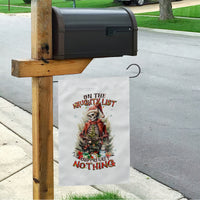 Skeleton Santa Claus Garden Flag On The Naughty List And I Regret Nothing - Wonder Print Shop