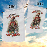 Skeleton Santa Claus Garden Flag On The Naughty List And I Regret Nothing - Wonder Print Shop