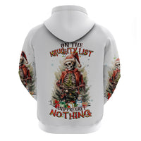 Skeleton Santa Claus Hoodie On The Naughty List And I Regret Nothing - Wonder Print Shop