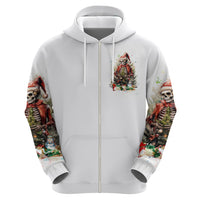 Skeleton Santa Claus Hoodie On The Naughty List And I Regret Nothing - Wonder Print Shop